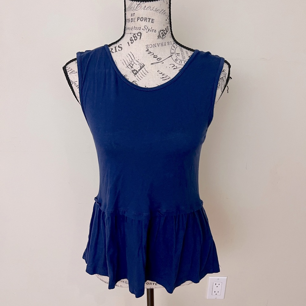 Zara tank top with zipper in back blue size medium